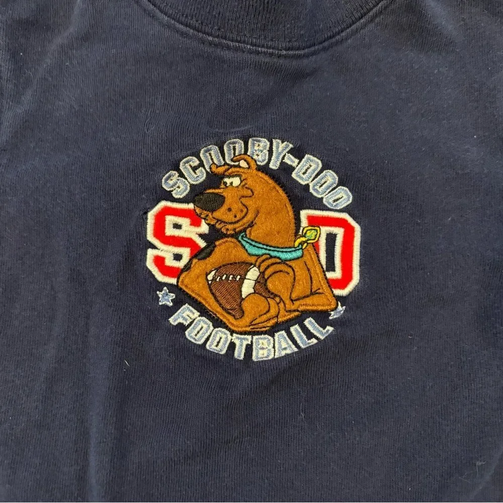 Scooby Doo Hanna Barbera vintage 2000 embroidered football long sleeve onesie